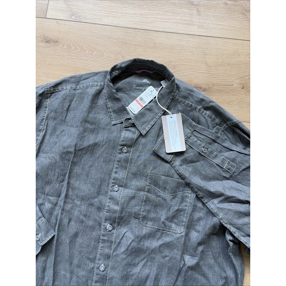 Tommy Bahama Shirt Breezer Long Sleeve 3XLT Gunmetal 100% Linen NWT MSRP $118